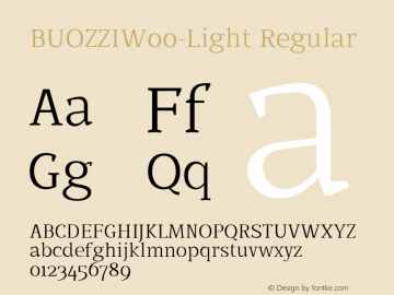 BUOZZIW00-Light Regular Version 1.00 Font Sample