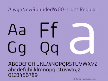AlwynNewRoundedW00-Light Regular Version 1.00 Font Sample