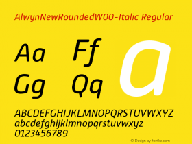 AlwynNewRoundedW00-Italic Regular Version 1.00 Font Sample