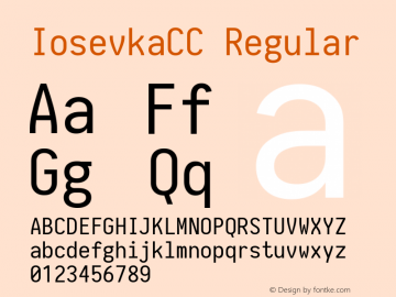 IosevkaCC Regular 1.3.0; ttfautohint (v1.4.1) Font Sample