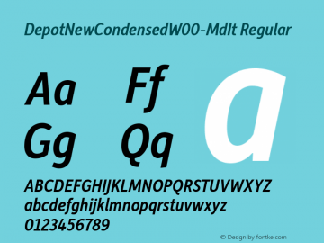 DepotNewCondensedW00-MdIt Regular Version 2.00 Font Sample