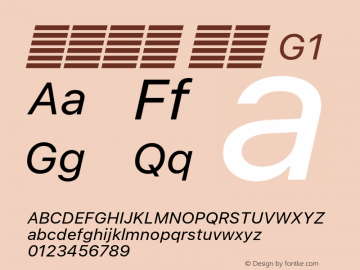 系统字体 斜体 G1 11.0d60e1 Font Sample