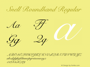 Snell Roundhand Regular 10.0d5e5 Font Sample