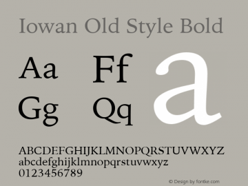 Iowan Old Style Bold 11.0d2e1 Font Sample