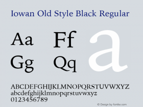 Iowan Old Style Black Regular 11.0d2e1 Font Sample