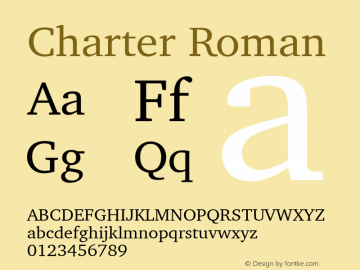 Charter Roman 11.0d1e1 Font Sample