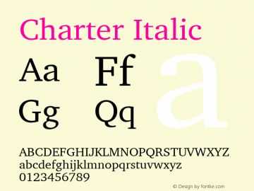 Charter Italic 11.0d1e1图片样张