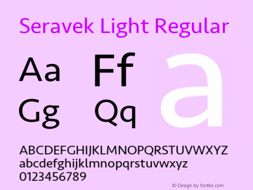 Seravek Light Regular 11.0d1e1 Font Sample