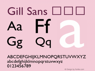 Gill Sans 细斜体 9.0d7e8 Font Sample