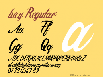 lucy Regular Version 1.00 December 12, 2015, initial release Font Sample