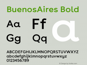 BuenosAires Bold Version 1.000;PS 009.000;hotconv 1.0.70;makeotf.lib2.5.58329; ttfautohint (v1.4) Font Sample