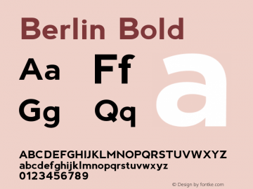 Berlin Bold Version 1.00 2015 Font Sample