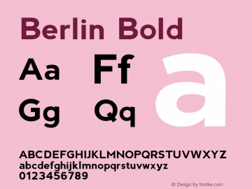 Berlin Bold Version 1.000;PS 001.001;hotconv 1.0.56图片样张
