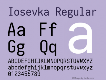 Iosevka Regular 1.4.0; ttfautohint (v1.4.1) Font Sample