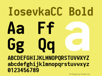 IosevkaCC Bold 1.4.1; ttfautohint (v1.4.1) Font Sample
