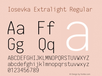Iosevka Extralight Regular 1.4.1; ttfautohint (v1.4.1)图片样张