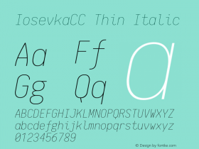 IosevkaCC Thin Italic 1.4.1; ttfautohint (v1.4.1)图片样张