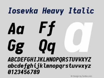 Iosevka Heavy Italic 1.4.1; ttfautohint (v1.4.1)图片样张