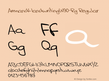 ArmandHandwritingW90-Rg Regular Version 1.00 Font Sample