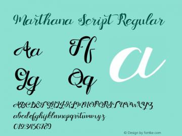 Marthana Script Regular Version 1.000图片样张