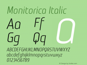 Monitorica Italic 1.2; CC 4.0 BY-ND; ttfautohint (v1.4.1)图片样张