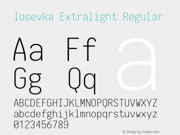 Iosevka Extralight Regular 1.4.2; ttfautohint (v1.4.1)图片样张