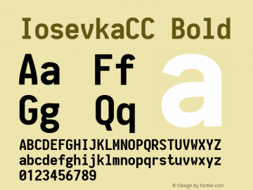 IosevkaCC Bold 1.4.2; ttfautohint (v1.4.1) Font Sample