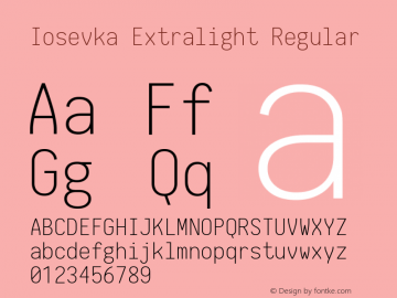 Iosevka Extralight Regular 1.4.2; ttfautohint (v1.4.1)图片样张