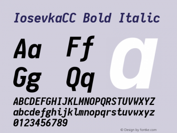 IosevkaCC Bold Italic 1.4.2; ttfautohint (v1.4.1) Font Sample