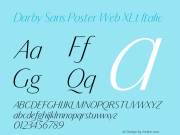 Darby Sans Poster Web XLt Italic Version 1.1 2014图片样张