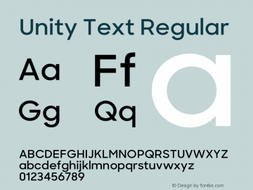 Unity Text Regular 1.001图片样张