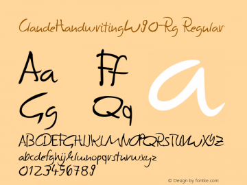 ClaudeHandwritingW90-Rg Regular Version 1.00图片样张