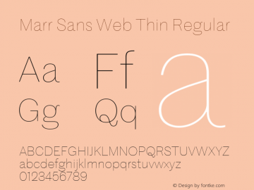 Marr Sans Web Thin Regular Version 1.1 2014 Font Sample