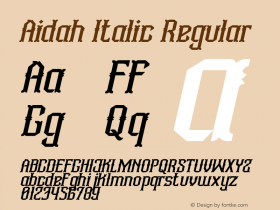 Aidah Italic Regular Version 1.000;PS 001.001;hotconv 1.0.56图片样张