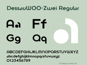 DessauW00-Zwei Regular Version 1.10 Font Sample