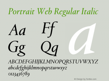 Portrait Web Regular Italic Version 1.1 2013图片样张