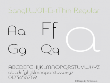 SangliW01-ExtThin Regular Version 1.00 Font Sample
