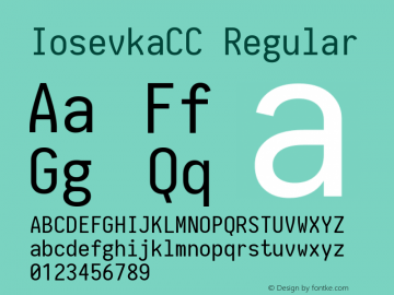 IosevkaCC Regular 1.4.3; ttfautohint (v1.4.1) Font Sample