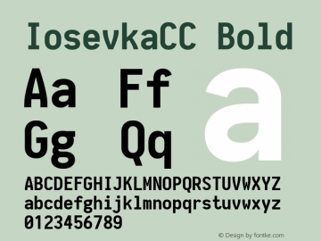IosevkaCC Bold 1.4.3; ttfautohint (v1.4.1) Font Sample