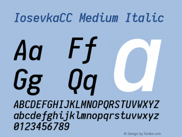 IosevkaCC Medium Italic 1.4.3; ttfautohint (v1.4.1)图片样张