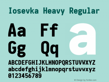 Iosevka Heavy Regular 1.4.3; ttfautohint (v1.4.1) Font Sample