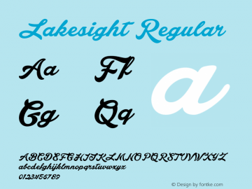 Lakesight Regular 1.000 Font Sample