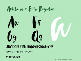 Adilla and Rita Regular Version 1.000 Font Sample