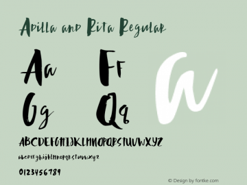 Adilla and Rita Regular Version 1.000 Font Sample