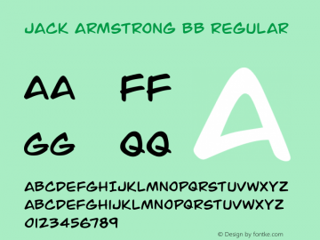 Jack Armstrong BB Regular Version 2.000 2015 initial release Font Sample
