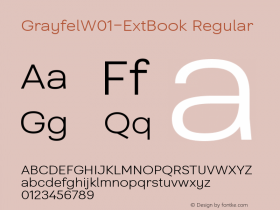 GrayfelW01-ExtBook Regular Version 1.00 Font Sample