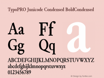TypoPRO Junicode Condensed BoldCondensed Version 0.6.17 Font Sample
