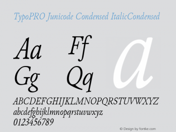 TypoPRO Junicode Condensed ItalicCondensed Version 0.6.17 Font Sample