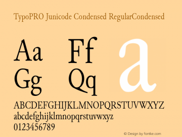 TypoPRO Junicode Condensed RegularCondensed Version 0.6.17 Font Sample