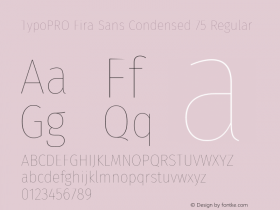 TypoPRO Fira Sans Condensed 75 Regular Version 4.202;PS 004.202;hotconv 1.0.88;makeotf.lib2.5.64775 Font Sample